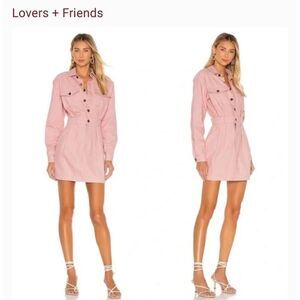 Lovers +Friends Tibby mini dress rose pink denim S